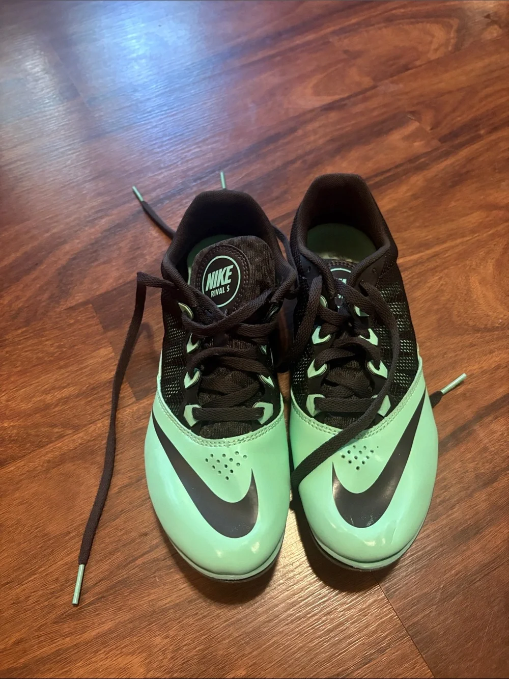 Nike Mint Green and Black track shoes